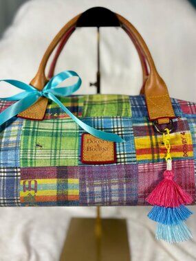 Dooney & Bourke Y2K Madras Plaid Picnic Ant Satchel with Charm